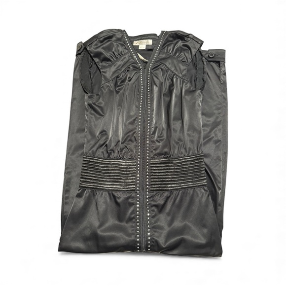 ⚡️M by Madonna x H&M vintage y2k black satin rhinestone jumpsuit size 4 - Picture 6 of 10